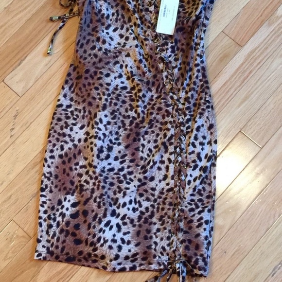 SEBASTIEN JAMES LEOPARD PRINT MINI DRESS SIZE S - Picture 4 of 6